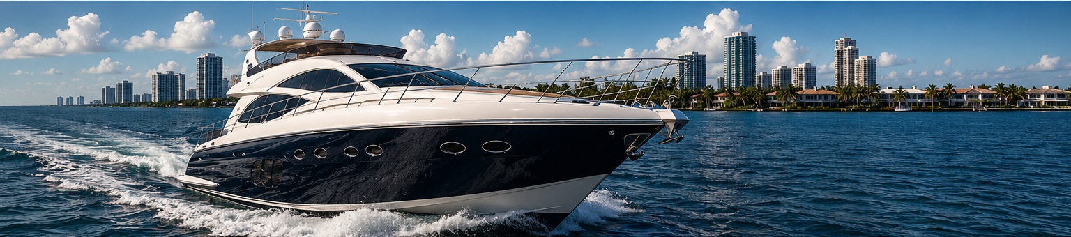 Private yacht charter Miami skyline